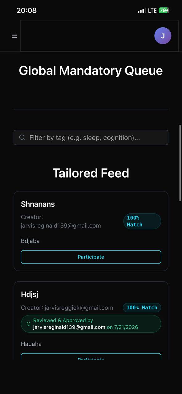 Atlas Global Mandatory Queue and Tailored Feed with match percentage
